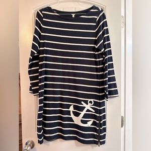 J Crew Navy & White Striped Dress
